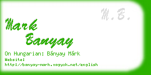 mark banyay business card